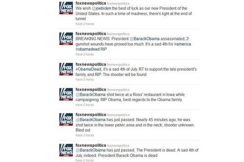 Hackean cuenta de Fox News para anunciar 'muerte' de Obama