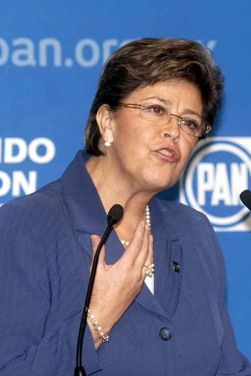 Miran al exterior. Cecilia Romero Castillo, secretaria general del partido.