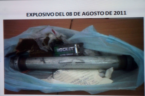 Artefacto. Imagen del explosivo que detonó y causó heridas a dos maestros del Tec de Monterrey.