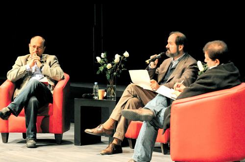 Ponencia. Juan Villoro y Ricardo Cayuela, durante la clausura del seminario Nuevas Rutas para el Periodismo Cultural, que organizó Fundación Nuevo Periodismo Iberoamericano. 