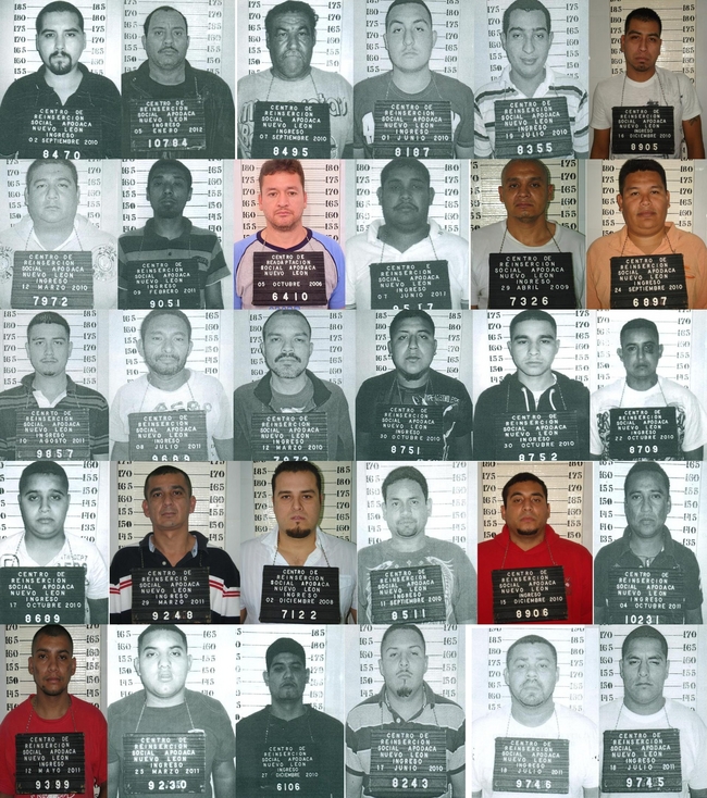 Los buscan. Combo de fotografías de los treinta presos que se fugaron de la cárcel de Apodaca.
