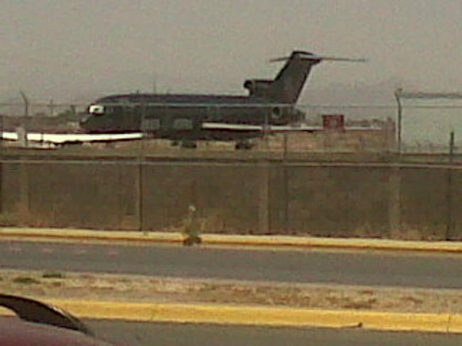 Alrededor de las 13:00 horas de hoy arribó el avión tipo Boing de la Secretaría de Seguridad Pública Federal, una hora más tarde despegó.