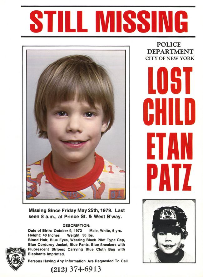 Culpable. Etan Patz, el niño que desapareció hace 33 años, lo mataron por asfixia. 