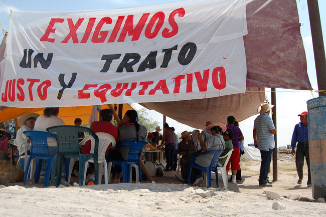 Conflicto. Desde el 8 de julio de este año, ejidatarios de La Sierrita mantienen un bloqueo en la mina La Platosa.