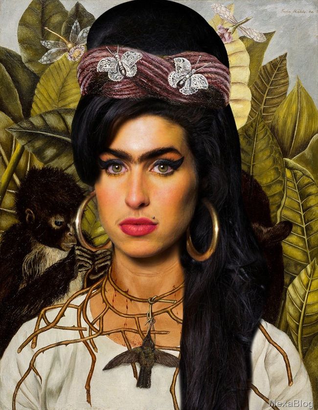Amy Winehouse, al estilo Frida Kahlo