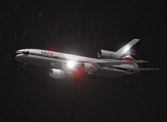 Imagen renderizada del vuelo 191 de Delta Airlines. INTERNET