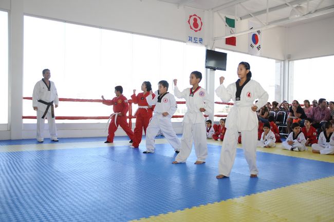 Alumnos de Ji Do Kwan mostraron ayer sus avances técnicos dentro del tae kwon do, durante su examen de promoción de grados. Presentan su examen  alumnos de Ji Do Kwan