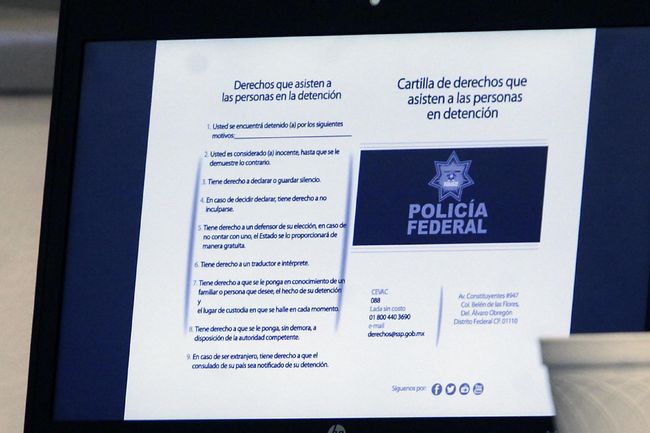 Procedimiento. Los agentes deberán leer sus derechos a los detenidos.