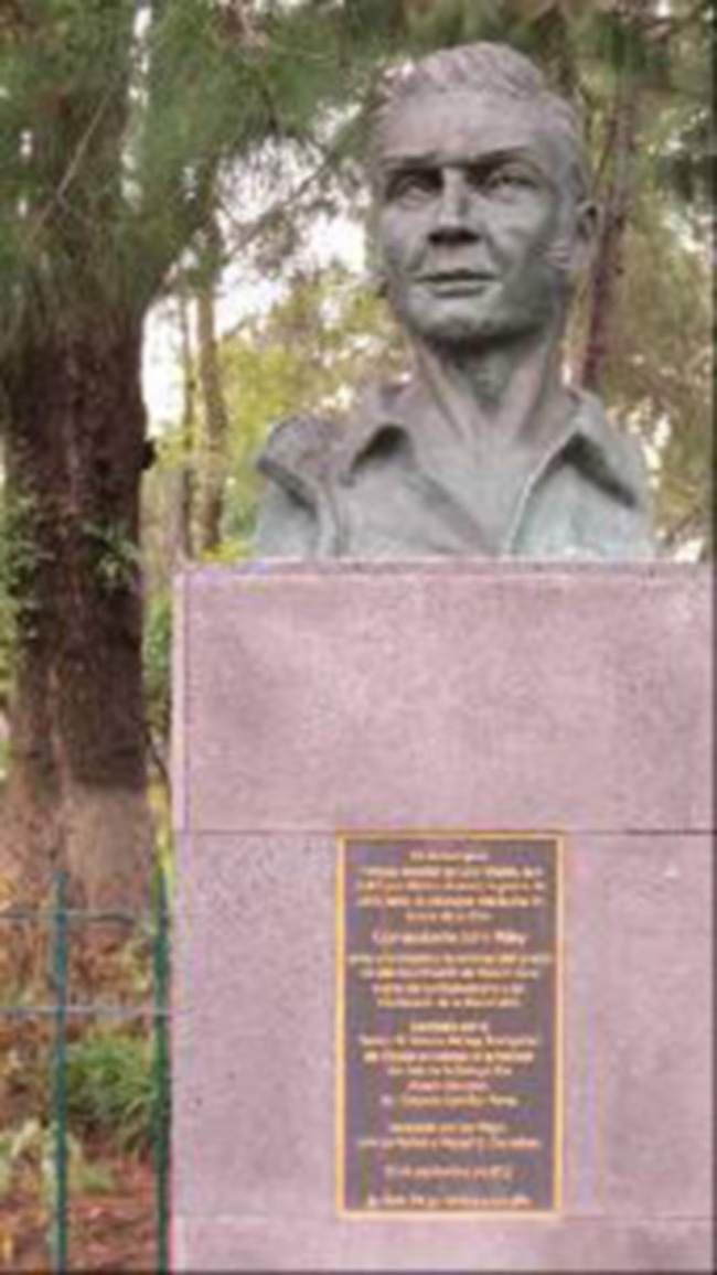 Una lápida conmemorativa y un busto de John Riley: único testimonio magro de gratitud por parte del Gobierno de la República Mexicana en el país a 163 años después de la epopeya.
