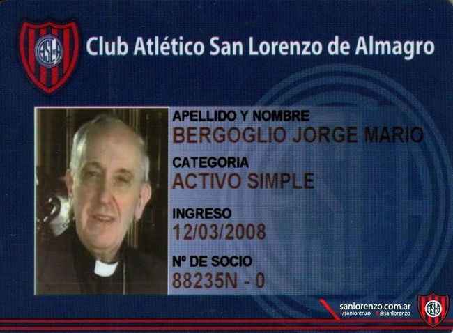 Papa fan del futbol y del San Lorenzo