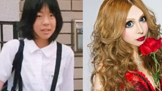 En la imagen, el antes y el después de la transformación de la modelo japonesa. ESPECIAL