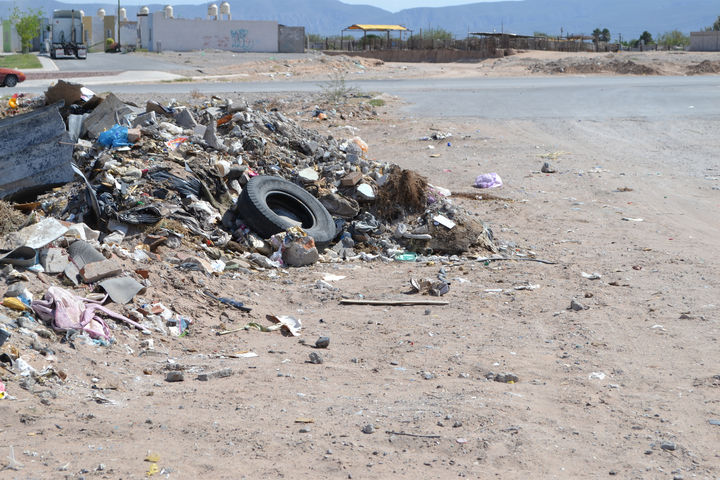 Tiran de todo. Atrás del fraccionamiento Agaves existe un terreno que los carromateros y camiones materialistas utilizan como zona de desecho desde hace años.
