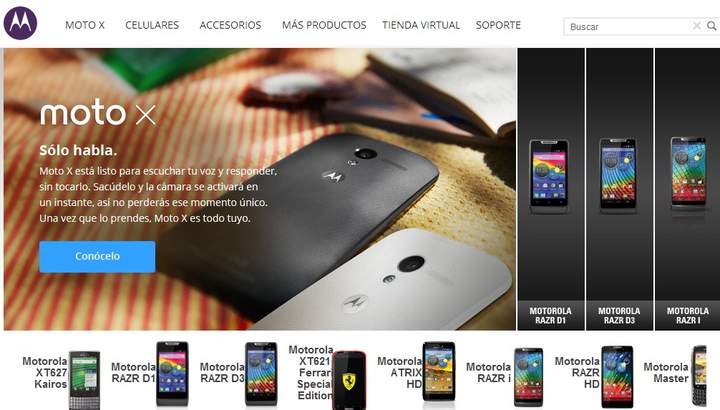 Google adquirió a Motorola por un total de 12 mil 500 millones de dólares, sin embargo, la compañía de celulares le deja perdidas de 248 millones de dólares por trimestre.(motorola.com.mx)