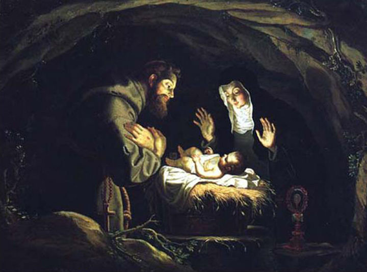 Nacimiento. Óleo de la pintora portuguesa Josefa de Óbidos (1630-1684).