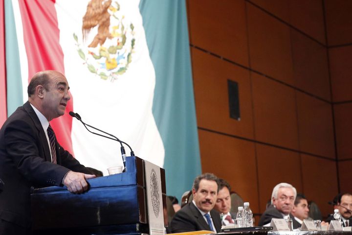 Conferencia. El procurador general de la República, Jesús Murillo Karam, mientras da un informe.