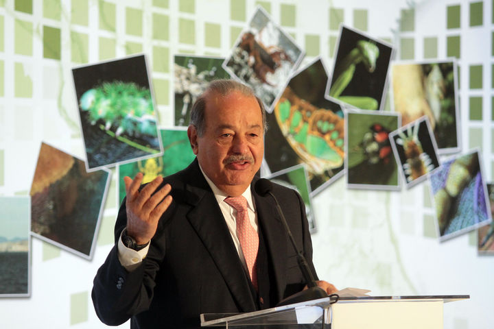 Presentación. El empresario, Carlos Slim durante la presentación de la Plataforma Naturalista en el Distrito Federal. 