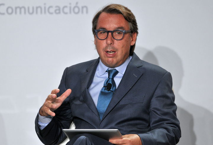 Director. El propietario de la compañía mexicana de medios de comunicación Televisa, Emilio Azcárraga durante un foro. 
