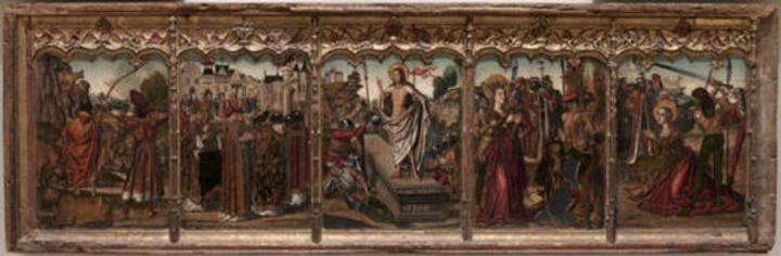 La obra, procedente de la iglesia de Santa María en Ejea de los Caballeros (Zaragoza), está compuesta por cinco tableros. (MUSEO DEL PRADO)