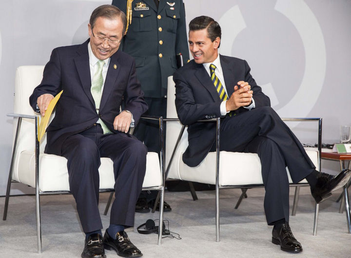 Peña Nieto recibe a Ban Ki-moon en Los Pinos
