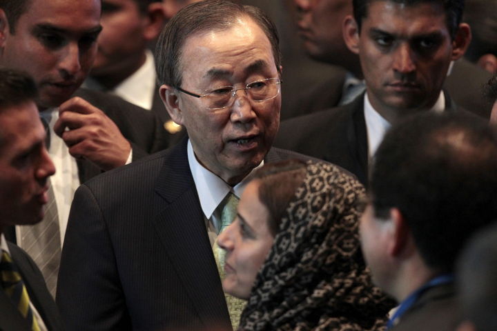 Conferencia. El secretario general de la ONU, Ban Ki-moon, habló de reafirmar el compromiso. (EFE)