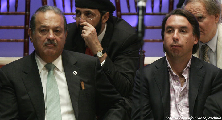 Dueños. En la imagen aparecen los dueños de las empresas América Movil, Carlos Slim y Televisa, Emilio Azcárraga.