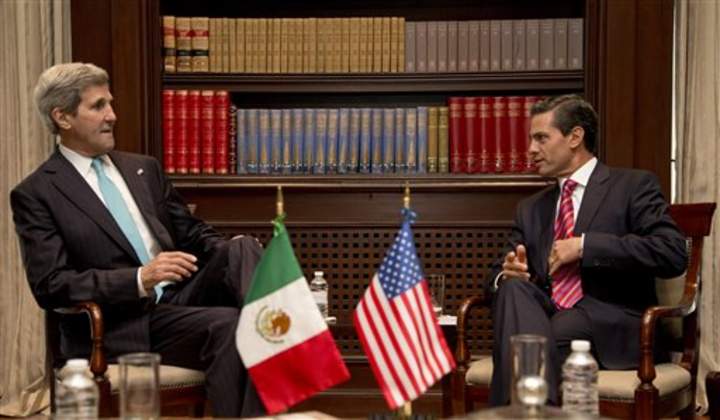 Tras encuentro con el Canciller Meade, el Secretario de Estado de EU, de visita en México, sostuvo una reunión con el Presidente Peña. (AP)