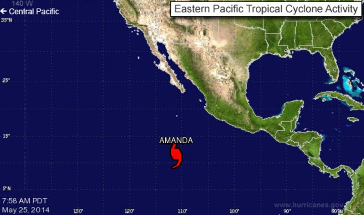 El huracán se ubica a 1,075 kilómetros al suroeste de Manzanillo (Colima) y a 1,090 km al suroeste de Punta San Telmo (Michoacán), en el oeste mexicano. (Twitter)
