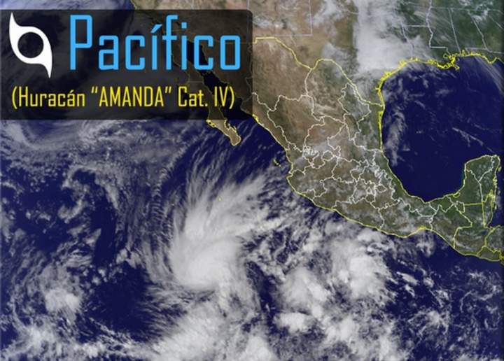 Se debilita huracán 'Amanda'; baja a categoría 3