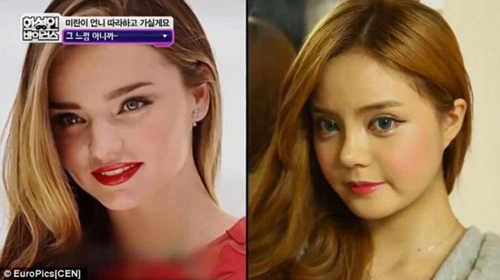 La joven surcoreana decidió modificar su apariencia para ser como la famosa modelo australiana. (IMAGEN TOMADA DE INTERNET)