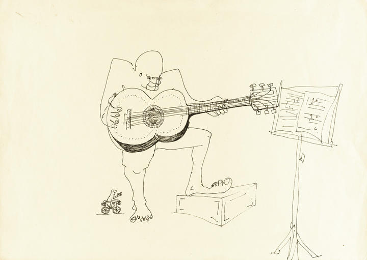 Extravagantes dibujos, poemas y prosa creados por John Lennon se ofrecerán en subasta la próxima semana en la casa Sotheby's de NY. (AP)