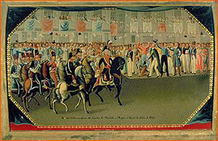 27 de septiembre de 1821; entrada triunfal del ejército trigarante a la ciudad de México.