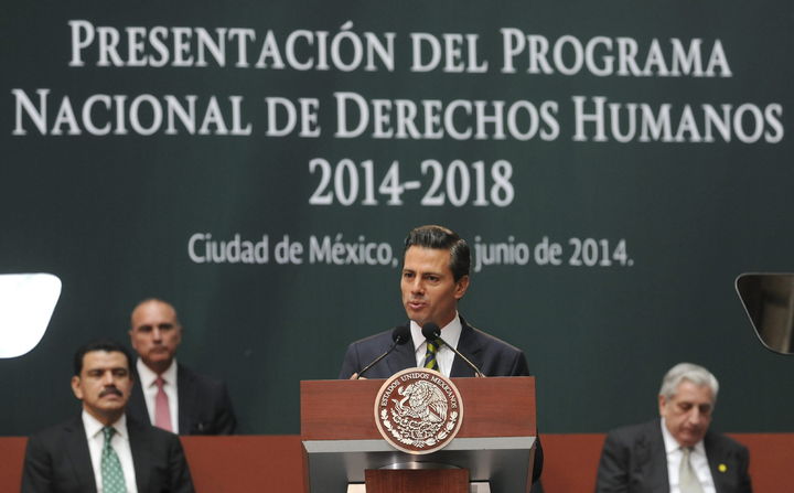 Presentación. Peña Nieto presentó el Programa Nacional de Derechos Humanos para los próximos cuatro años.