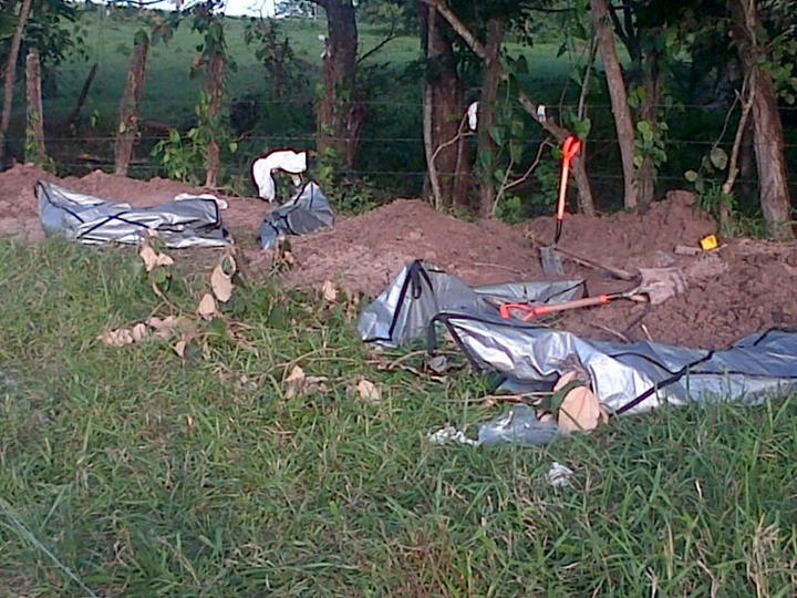 Tras un 'barrido en las 15 hectáreas' del rancho 'El diamante', el total cuerpos encontrados fueron de 31 personas, 25 hombres y seis mujeres. (EFE)