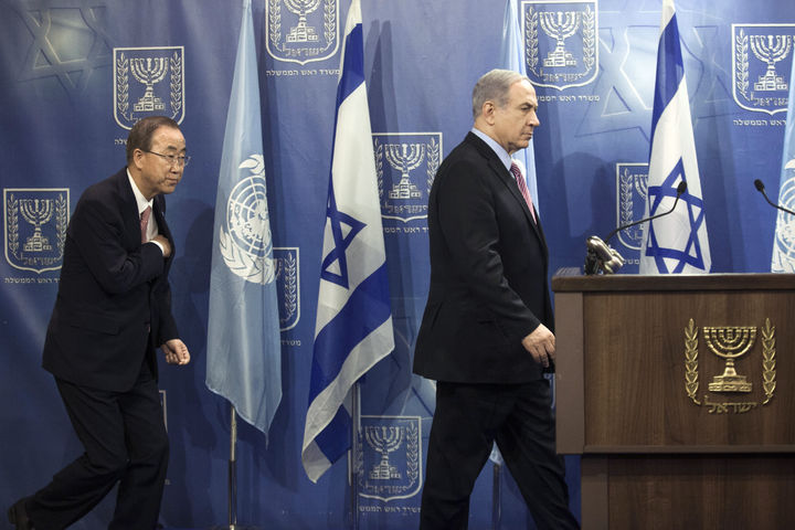 Sin tregua. Netanyahu dijo a Ban Ki-moon que Israel sólo se defiende de agresiones. (AP)