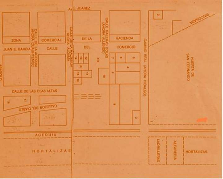 Plano del rancho de San Fernando.