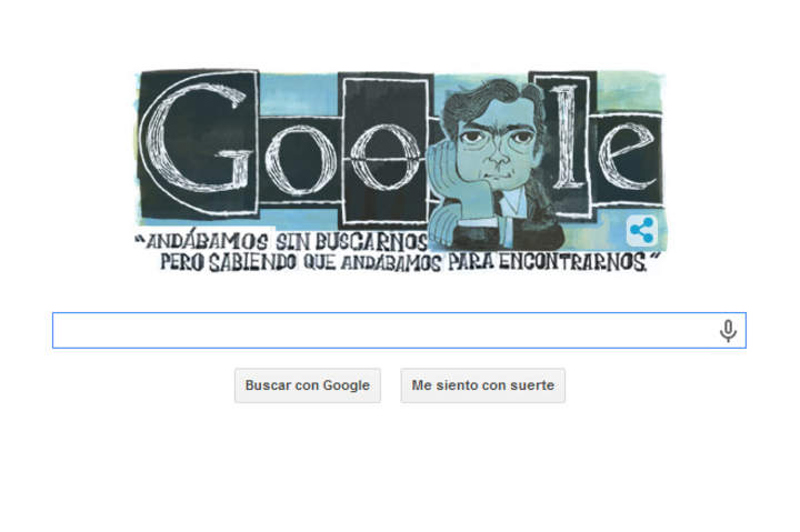  Google celebra el centenario del nacimiento del escritor Julio Cortázar con un 'doodle'. (Internet) 
