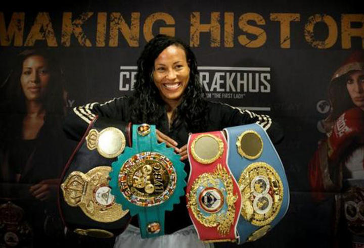 La colombiana-noruega Cecilia Braekhus se proclamaba campeona mundial por los cuatro organismos que rigen el boxeo profesional. (Twitter) 
