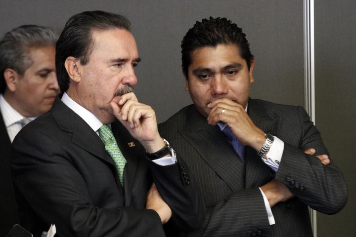 Dichos. Emilio Gamboa y José Luis Preciado en un momento durante su trabajo en el Senado. (NOTIMEX)