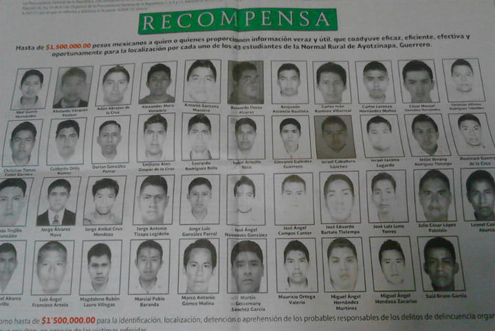 La dependencia ofrece también hasta un millón 500 mil pesos a quien dé información sobre probables responsables de desaparición de los estudiantes de Ayotzinapa.