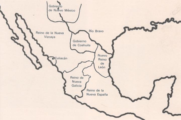 Mapa Reino de Nueva Vizcaya.
