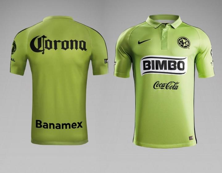 La sorpresa principal es el color tanto de la camiseta como del short, ya que es un tono en verde. (Club América)