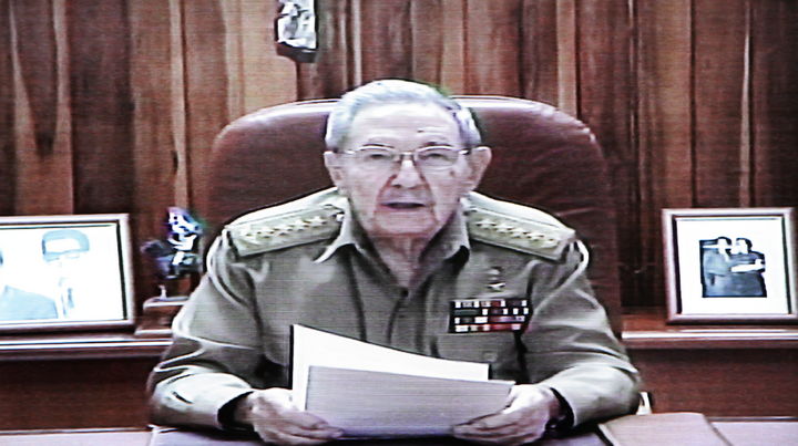 Logro. Imagen de la televisión cubana cuando el presidente Raúl Castro anunciaba los cambios hacia su país de parte de EU.