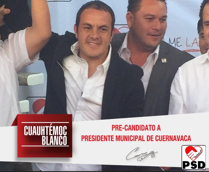 Blanco se registró como precandidato a la Presidencia en Cuernavaca. (Facebbok)