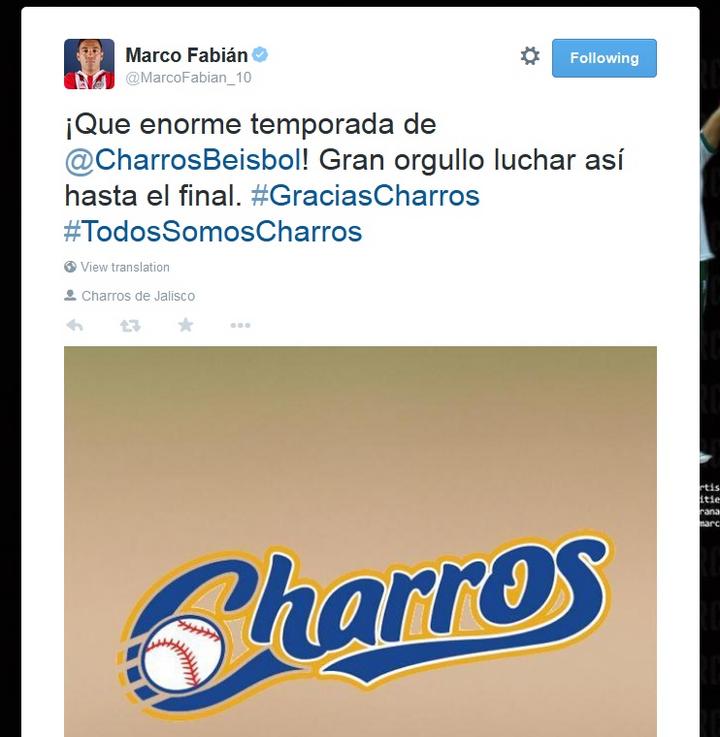 El tuit del futbolista de las Chivas del Guadalajara. (Especial)