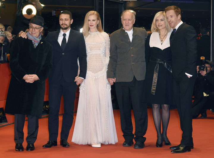Elenco. Dieter Kosslick (izq),  James Franco, Nicole Kidman, Werner Herzog, Lena y el actor Damian Lewis.