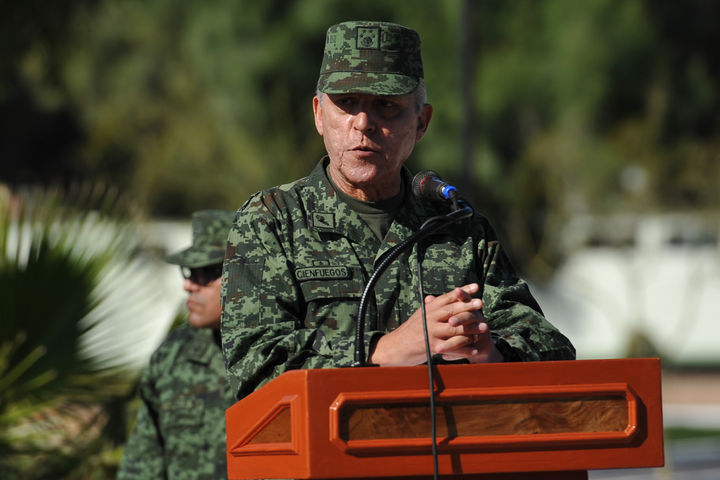 Visita. El secretario de la Defensa Nacional, Salvador Cienfuegos, estuvo ayer en Torreón.