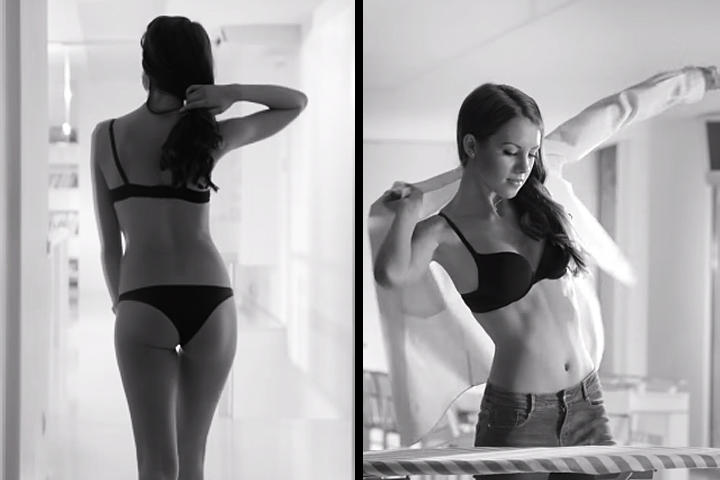 El anuncio exhibe a una mujer en ropa interior, hasta el final aparece el móvil, presunto objetivo del anuncio. (YOUTUBE)