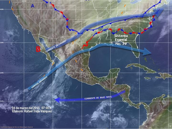 El frente frío 41 ingresará a partir del medio día sobre la frontera del norte y noreste del territorio nacional, produciendo potencial de lluvias fuertes acompañadas de tormentas eléctricas en Coahuila y Nuevo León. (Archivo)
