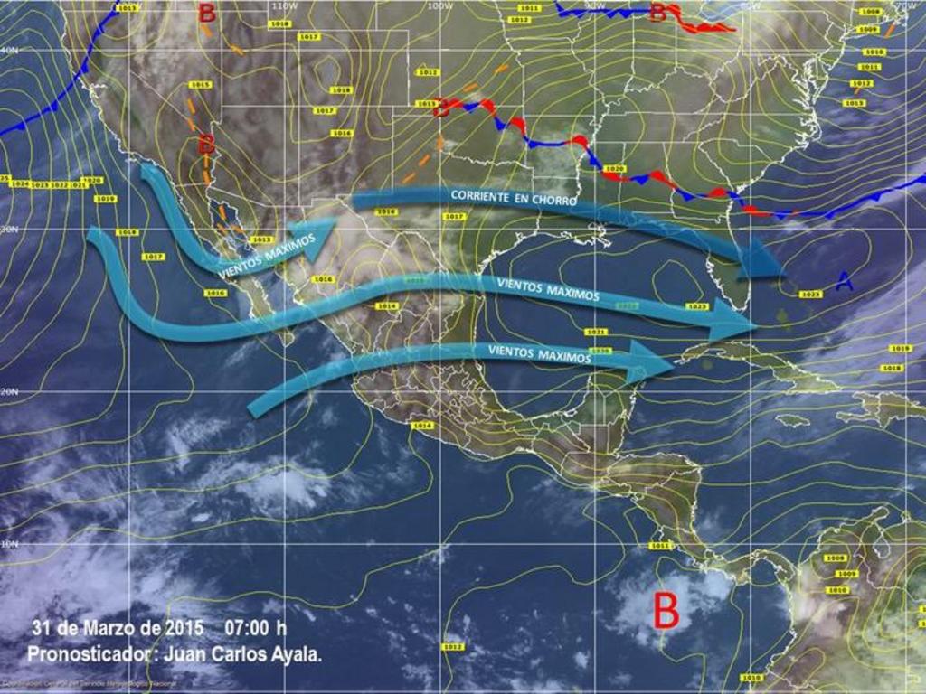 La zona de inestabilidad favorecerá potencial de lluvias menores a 25 milímetros, acompañadas de tormentas eléctricas en Sonora, Chihuahua y Coahuila, así como vientos fuertes.
