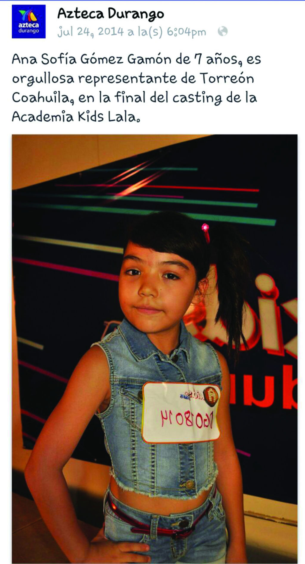 Talento. Ana Sofía participó en La Academia Kids.